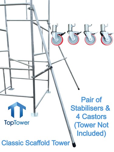 Scaffold tower stabilisers and - scaffold,